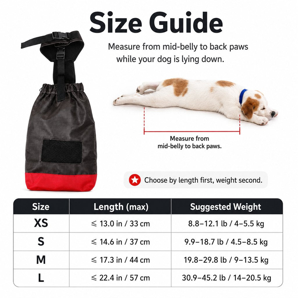 Dog Mobility Drag Bag – Protects Hind Legs Indoors