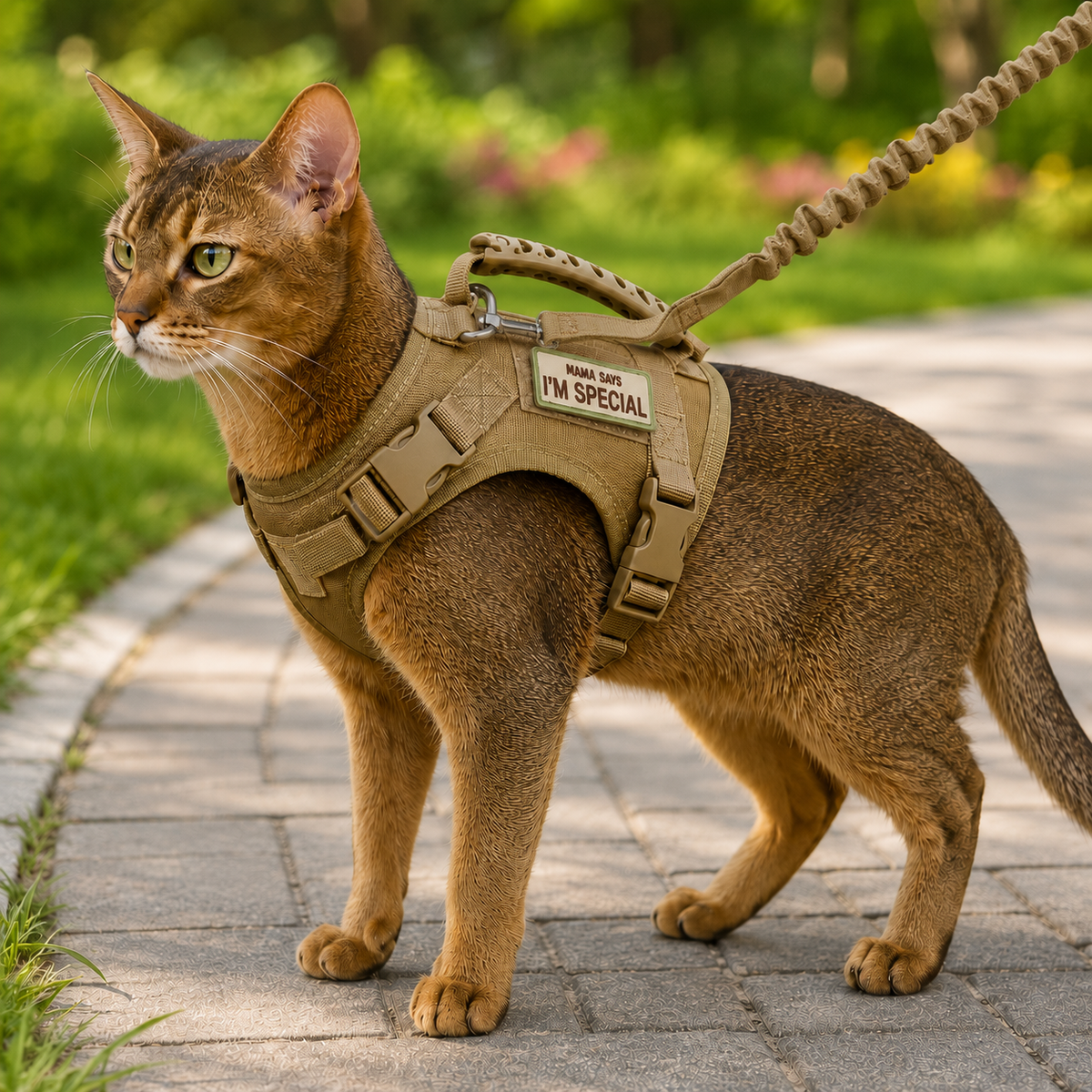 Tactical Cat Harness & Leash – Escape-Resistant Walks