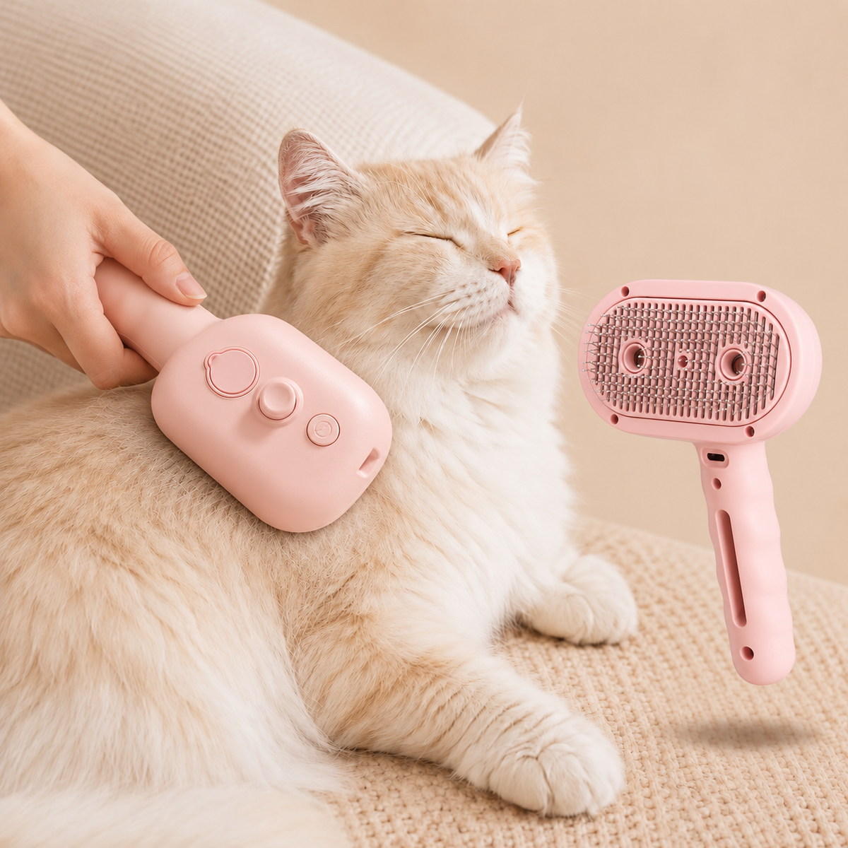 Mist Spray Grooming Brush – No Flying Fur Deshedding