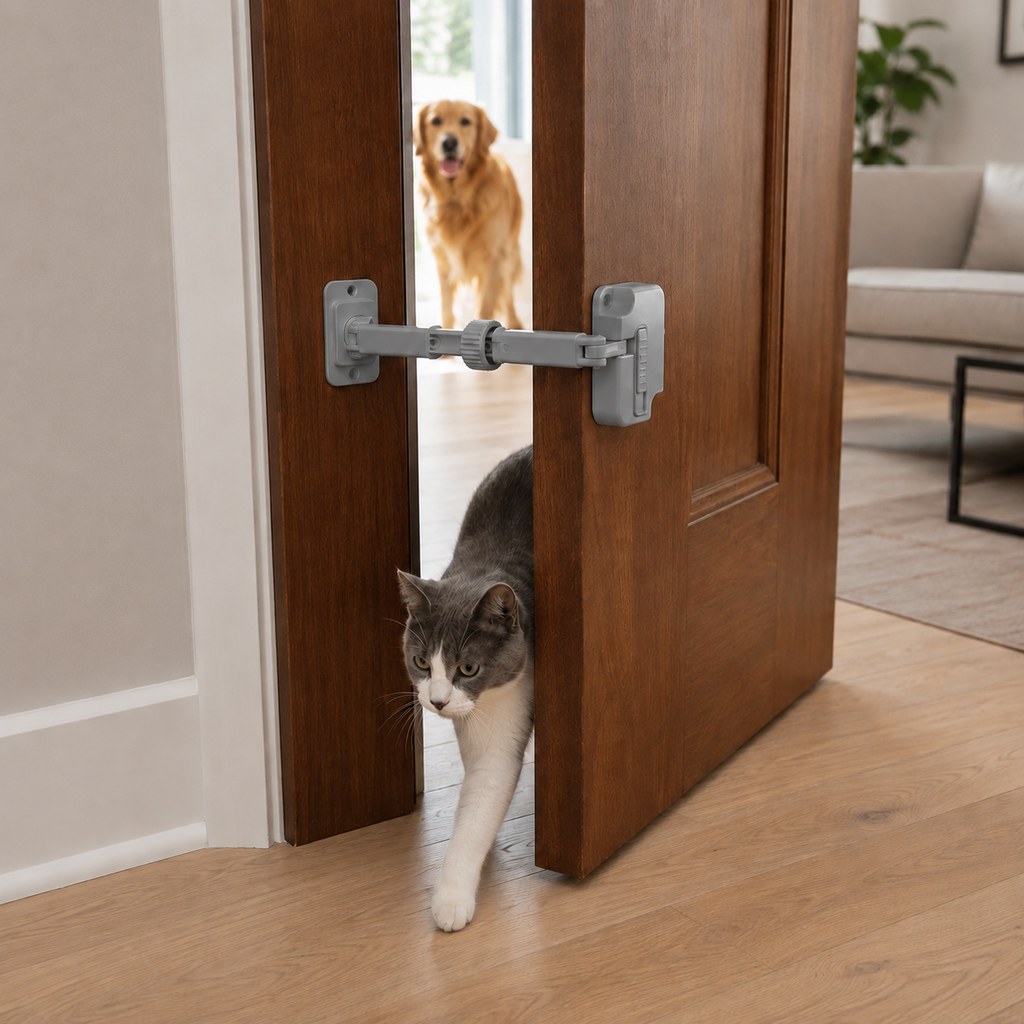 Adjustable Pet Door Latch – Cats In, Dogs Out