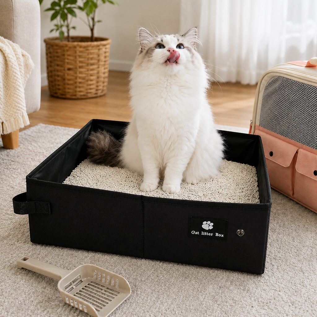 Foldable Travel Cat Litter Box – Leak-Proof