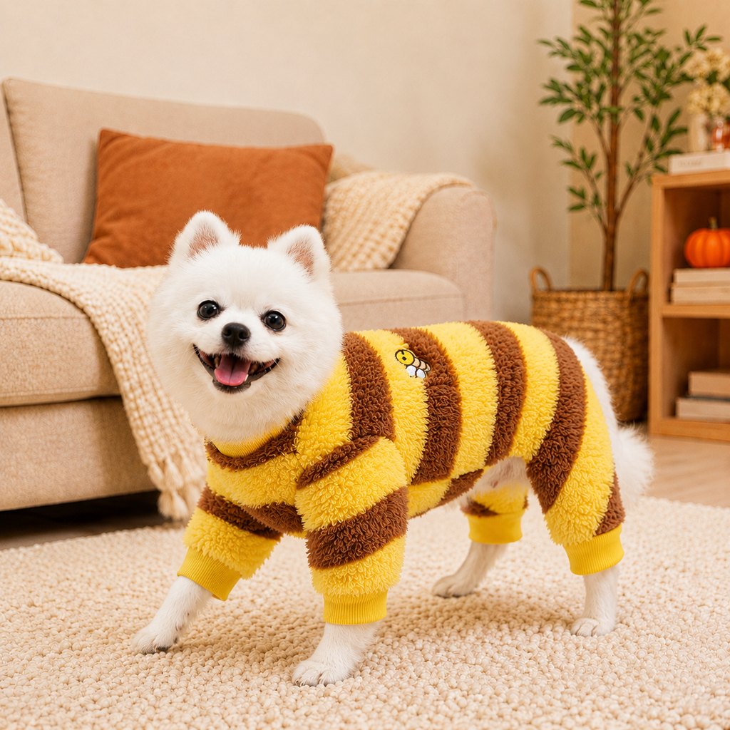 Bumblebee Dog Costume – Warm Plush Outfit