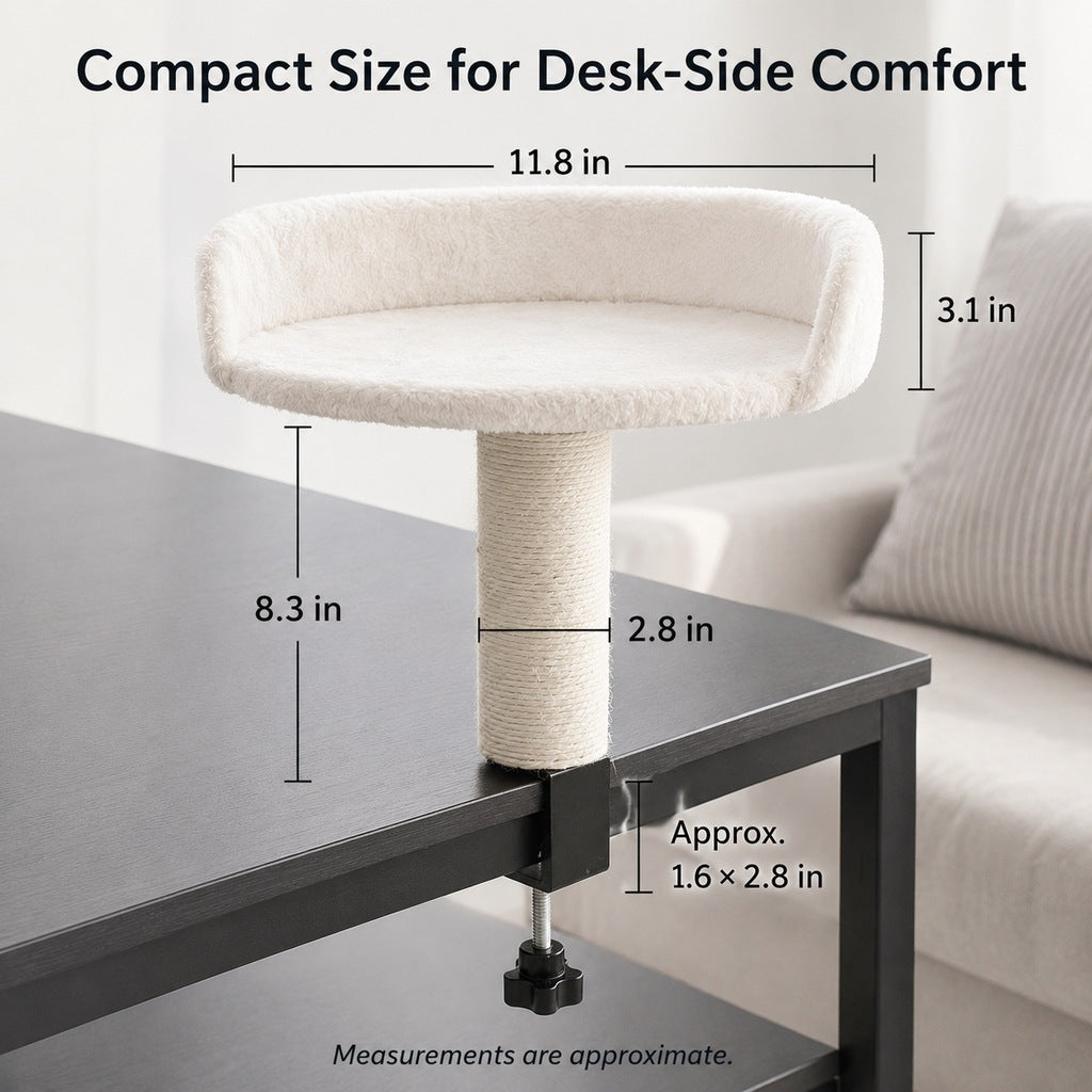 Desk Clamp Cat Perch – Bed & Sisal Scratcher
