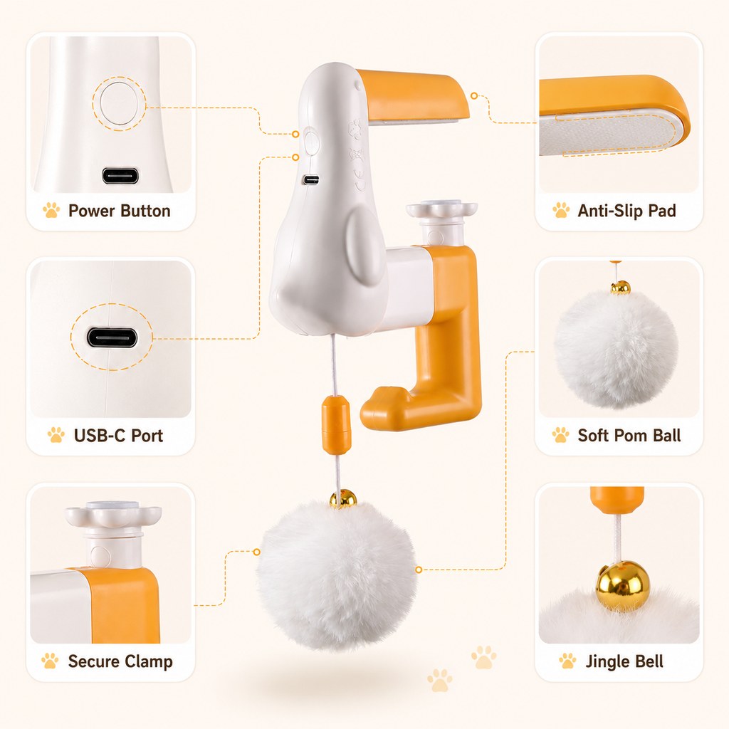 Automatic Desk Cat Teaser – Keeps Cats Busy