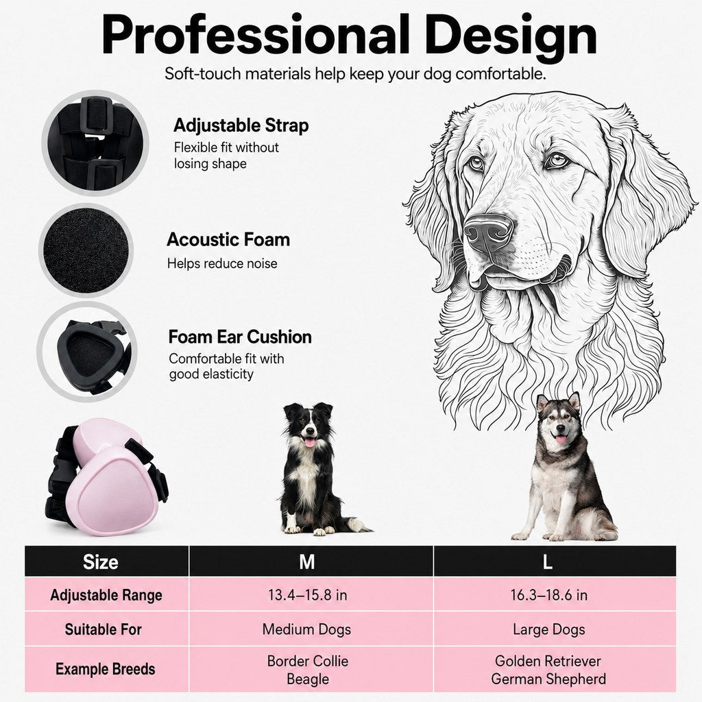 Dog Noise-Reducing Ear Muffs – Calm During Fireworks