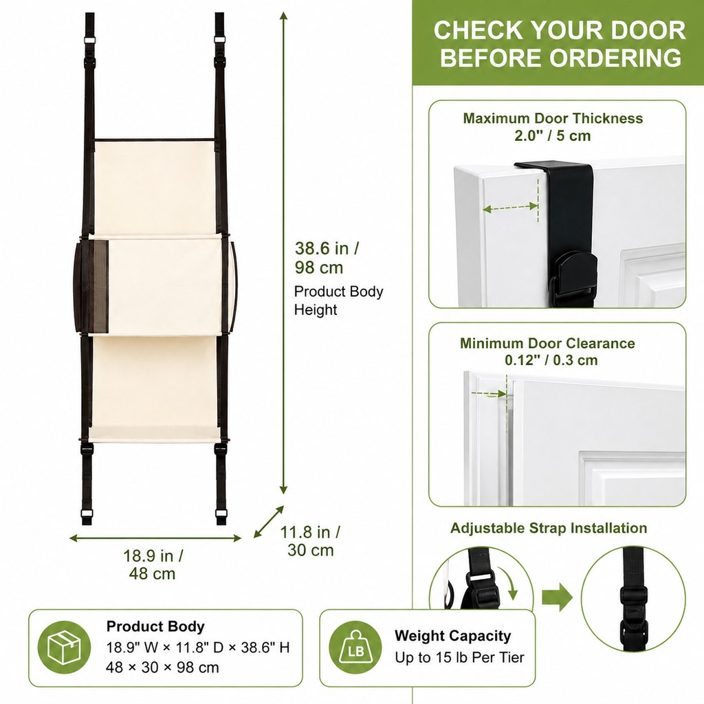 Door-Mounted Cat Tree – 3-Tier Space Saver
