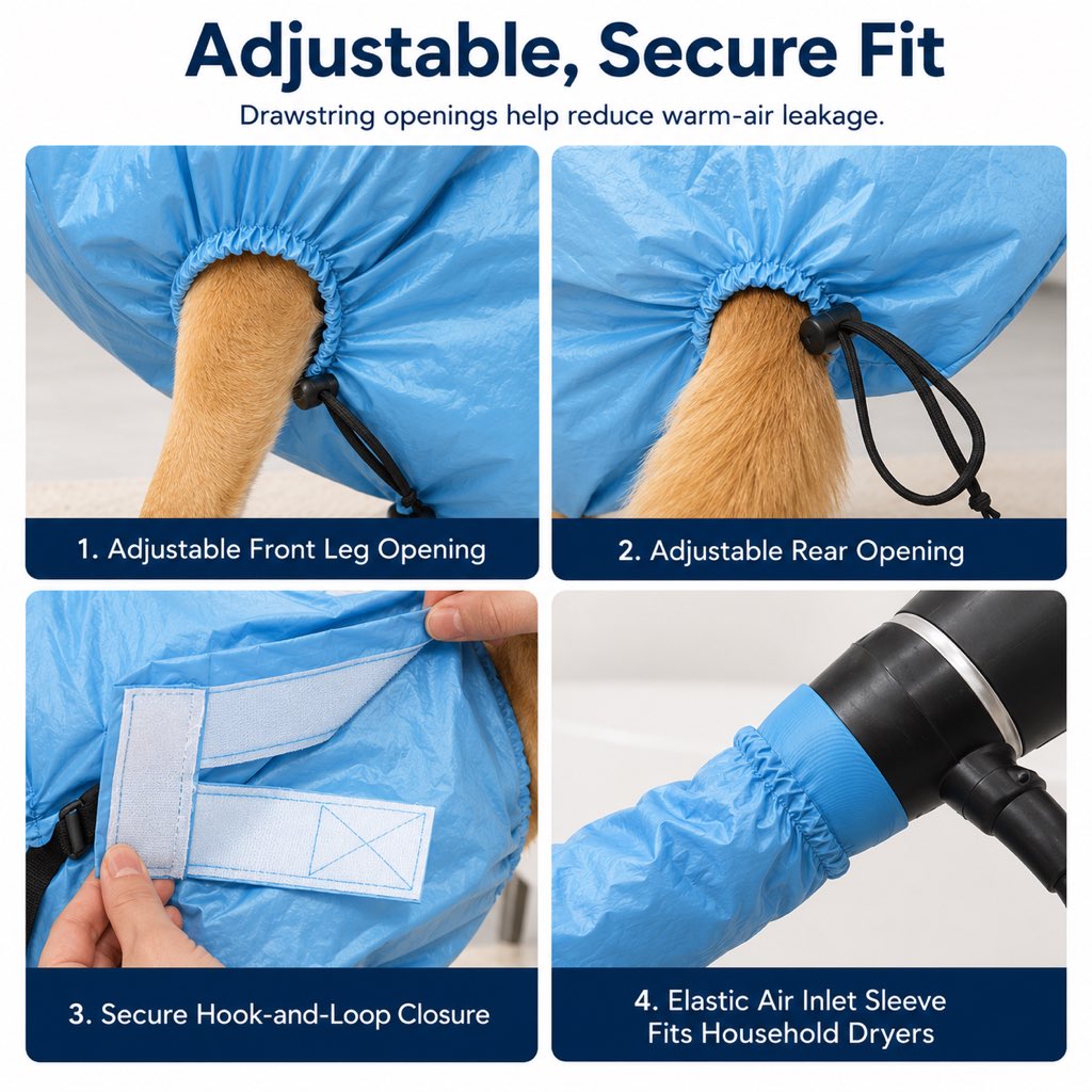 Hands-Free Dog Dryer Bag – Faster Drying, Less Mess