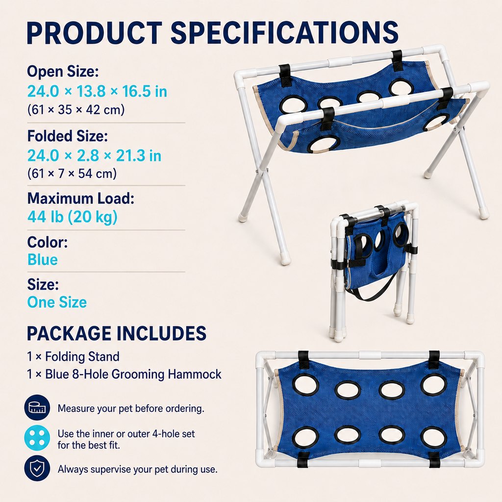 Freestanding Grooming Hammock Stand – Easy Nail Trims