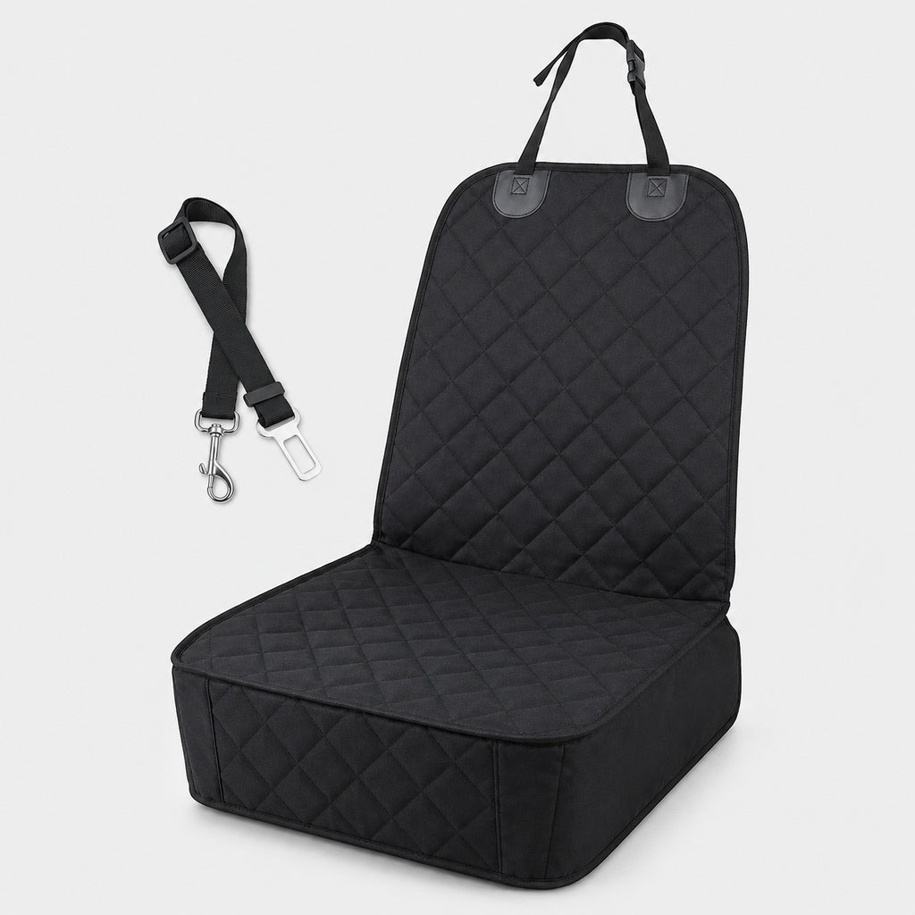 Front Seat Pet Car Cover – Seat Belt Tether Included