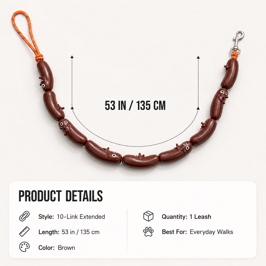 Sausage Link Dog Leash – Funny Anti-Twist Lead