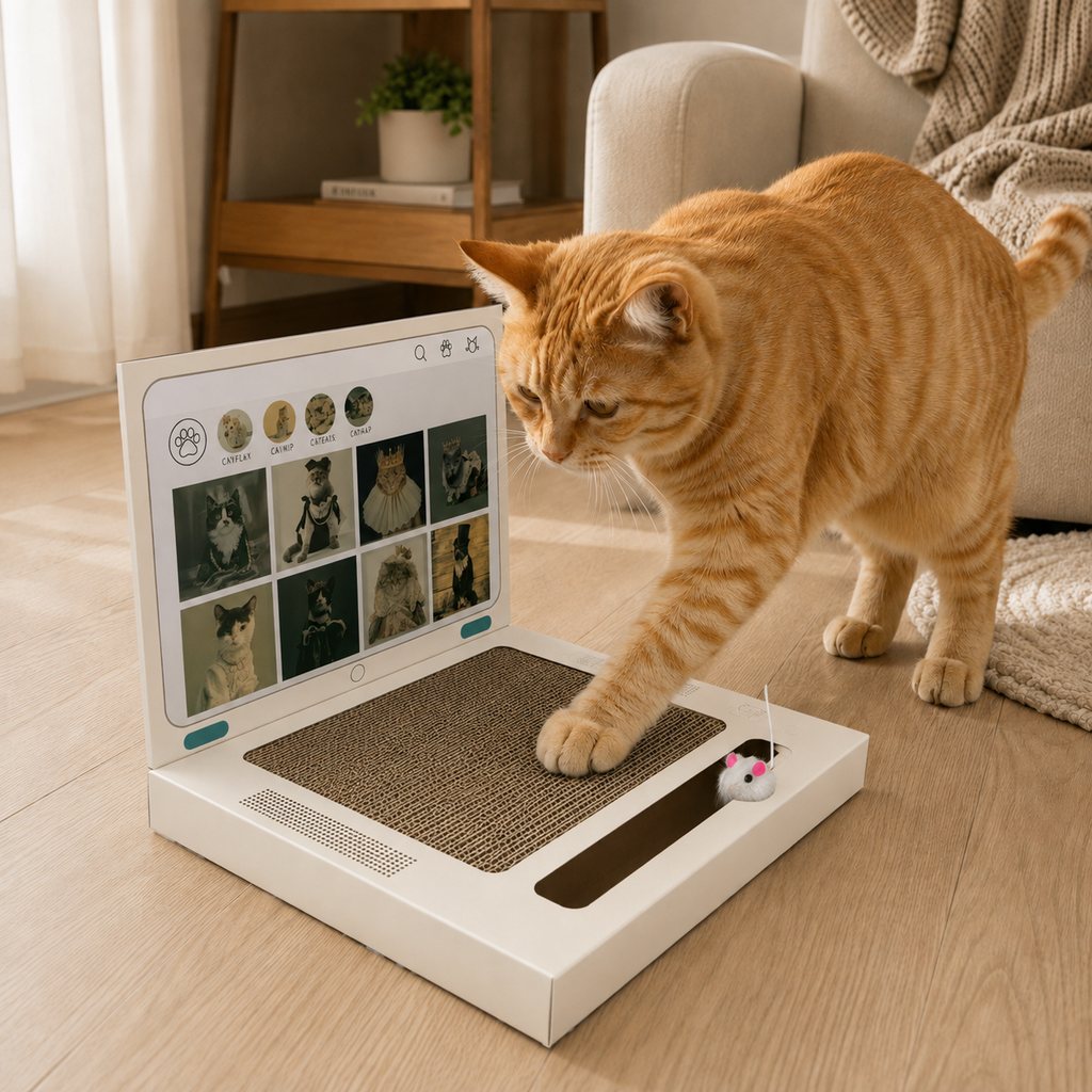 Laptop Cat Scratcher – 3-in-1 Play Pad