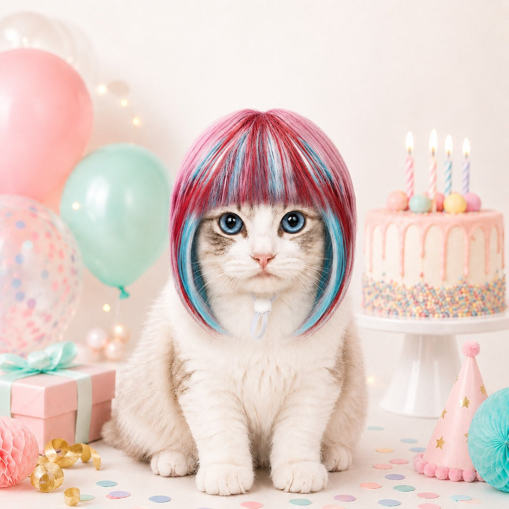 Pet Cosplay Wig – Fun Party Photo Prop