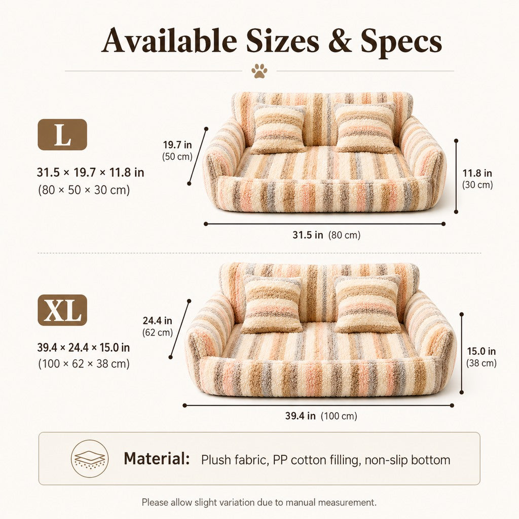 Plush Dog Sofa Bed – Soft Bolstered Everyday Naps
