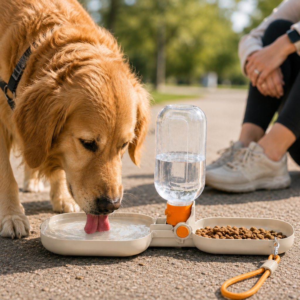 Folding Pet Water & Food Cup – Leak-Resistant Travel