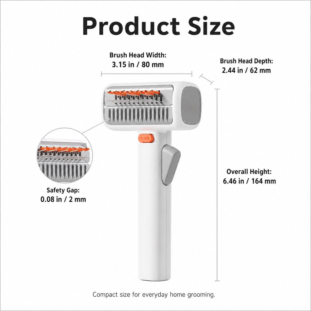 Self-Cleaning Dematting Brush – Removes Tangles & Loose Fur