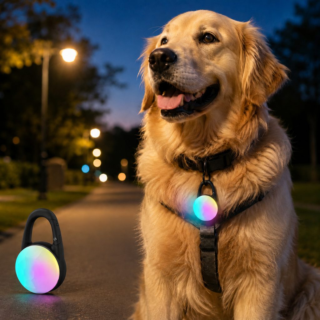 Clip-On LED Dog Safety Light – Rechargeable Night Glow