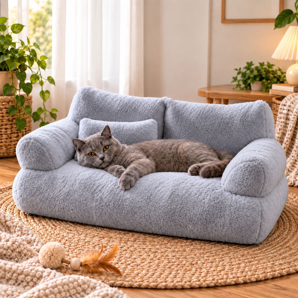 Plush Pet Sofa Bed – Removable & Washable
