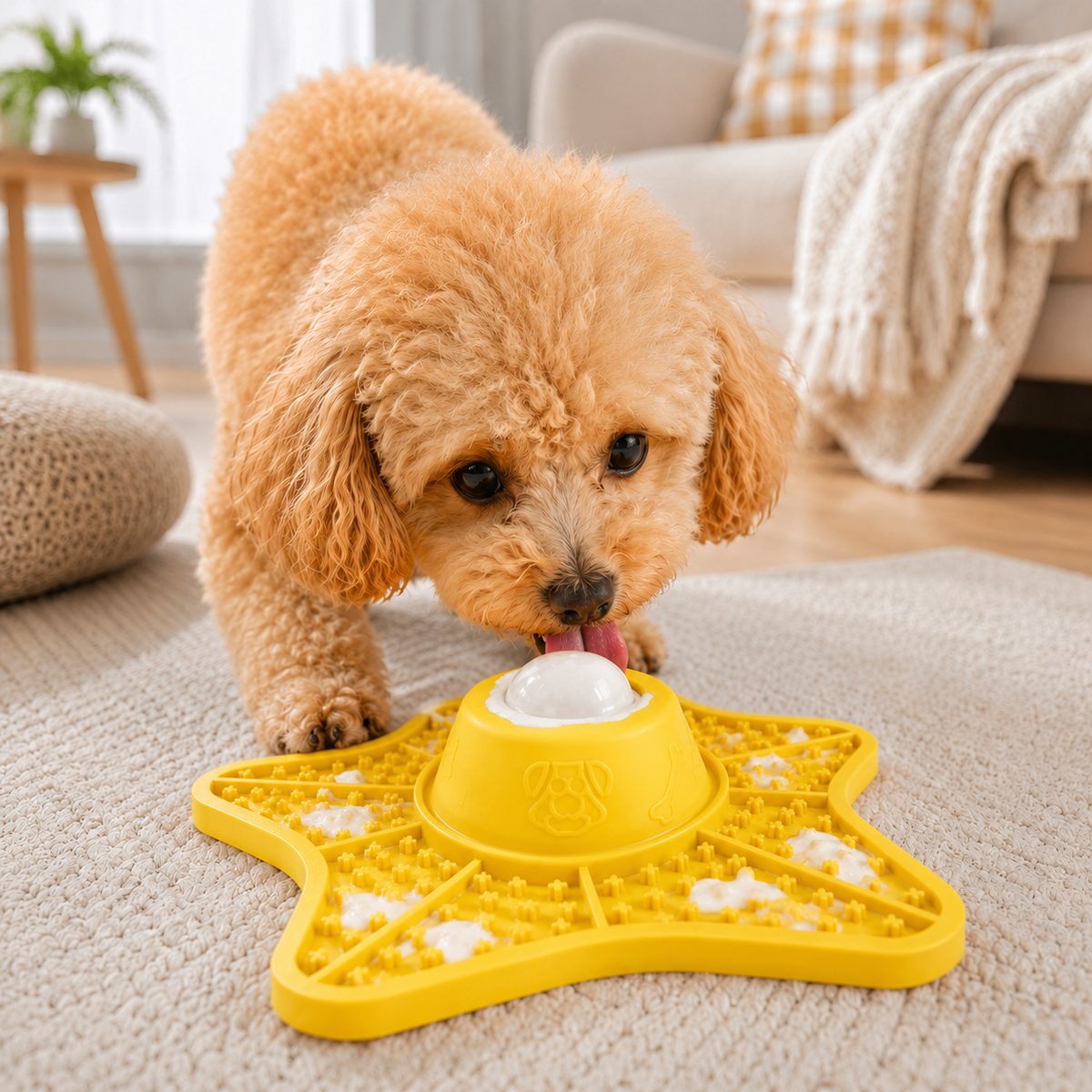 Rolling Ball Slow Feeder Lick Mat – Keeps Fast Eaters Busy