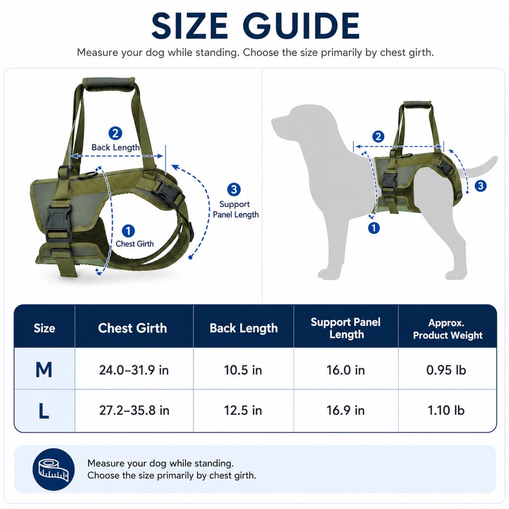 Padded Dog Lift Harness – Support for Weak Hind Legs