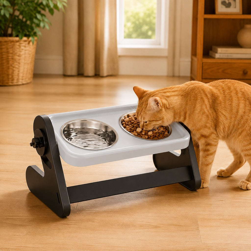 Elevated Tilted Steel Pet Bowls – Easier, Cleaner Meals