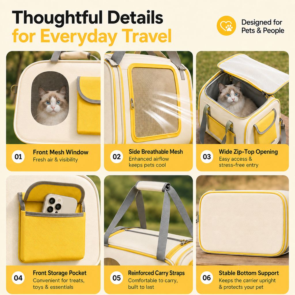 Large Breathable Pet Carrier – Roomy & Comfortable