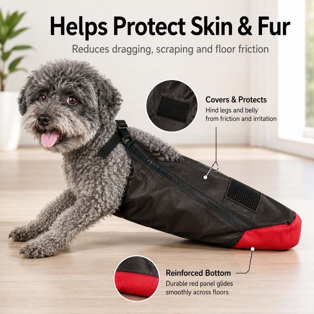 Dog Mobility Drag Bag – Protects Hind Legs Indoors