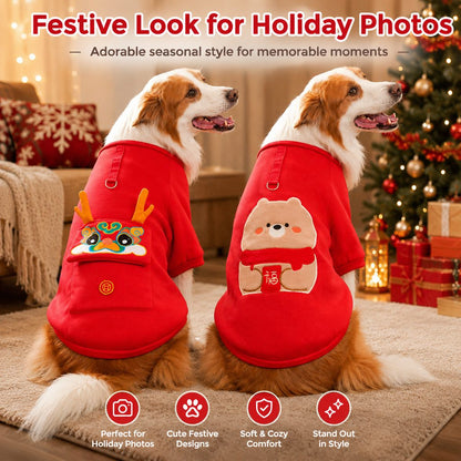 Warm Red Dog Sweatshirt – Cozy Winter Pullover