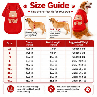 Warm Red Dog Sweatshirt – Cozy Winter Pullover