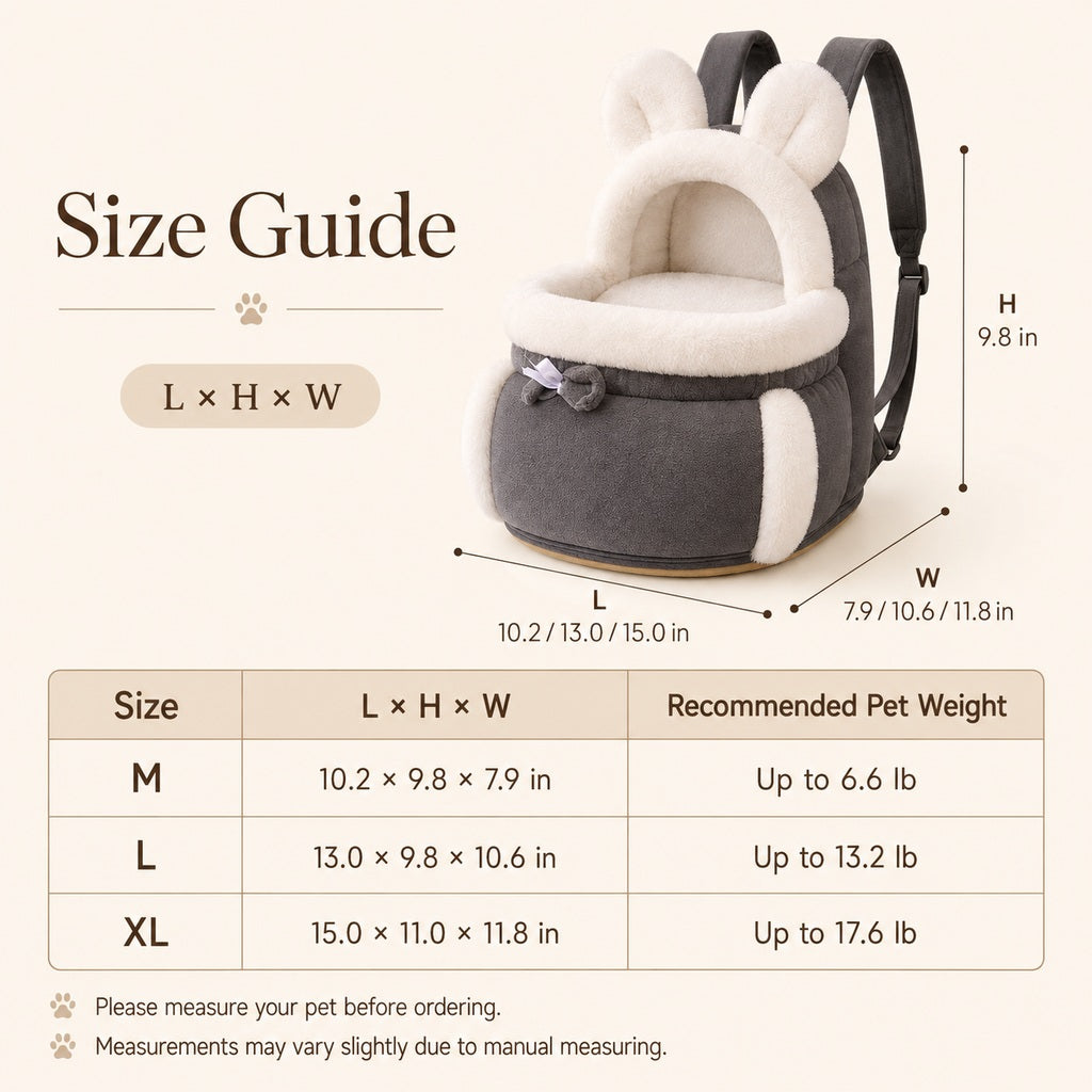 Plush Winter Cat Carrier Backpack – Warm & Hands-Free