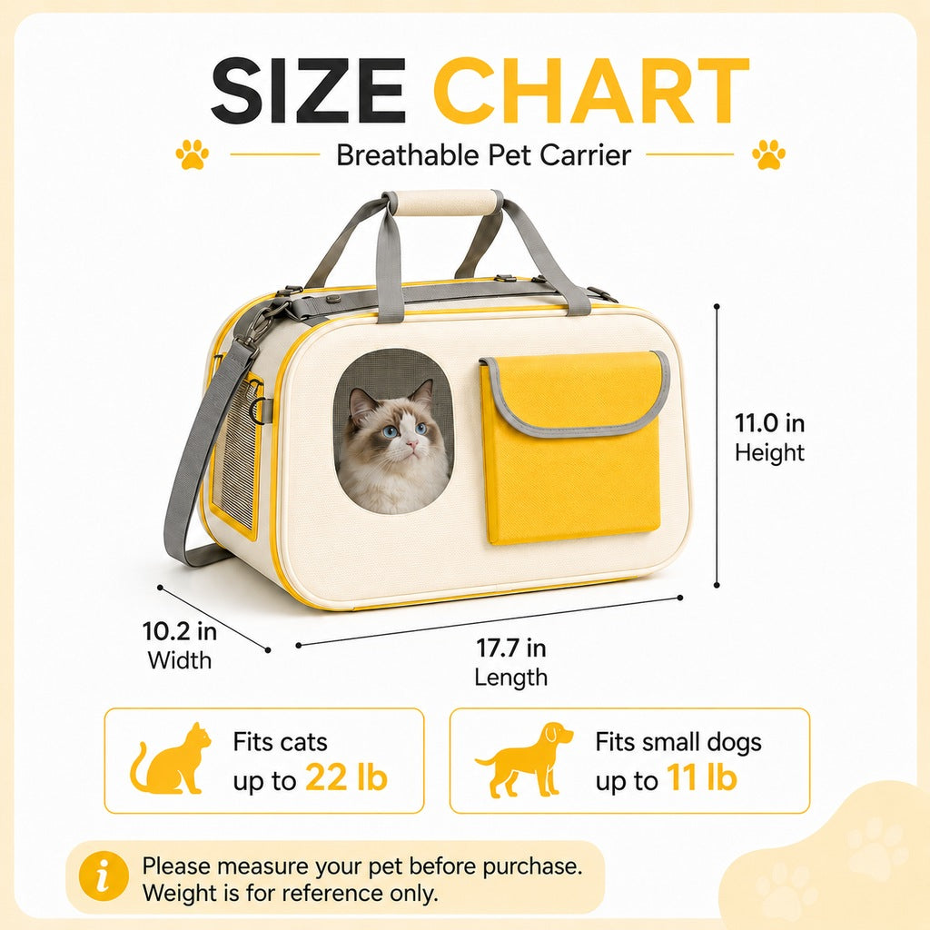 Large Breathable Pet Carrier – Roomy & Comfortable