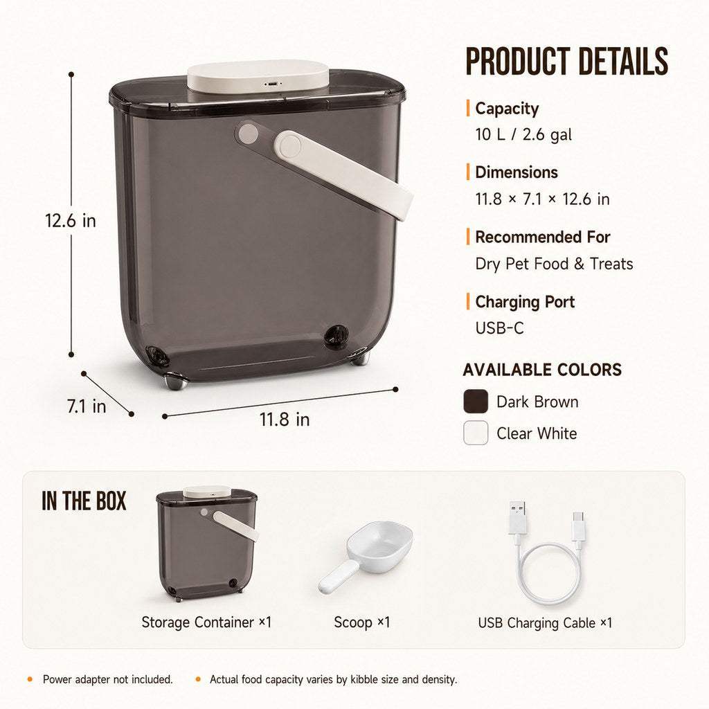 10L Vacuum Pet Food Container – Keeps Food Fresh