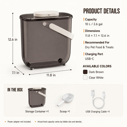 10L Vacuum Pet Food Container – Keeps Food Fresh