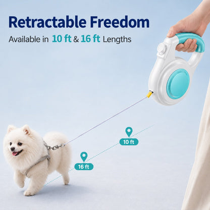Light-Up Retractable Dog Leash – Rechargeable & Visible