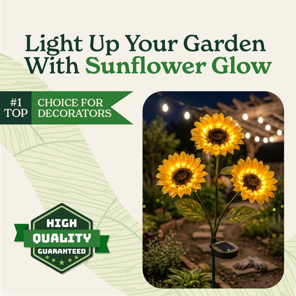 Solar Sunflower Rose Lamp