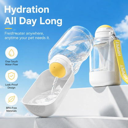 2-in-1 Dog Water Bottle & Food Container – Travel Ready