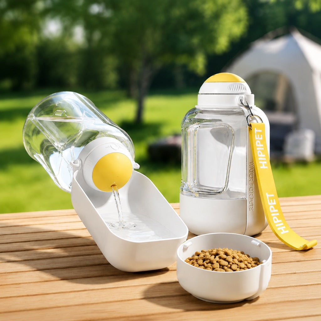 2-in-1 Dog Water Bottle & Food Container – Travel Ready