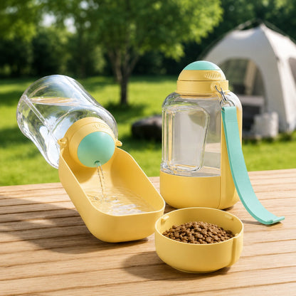 2-in-1 Dog Water Bottle & Food Container – Travel Ready