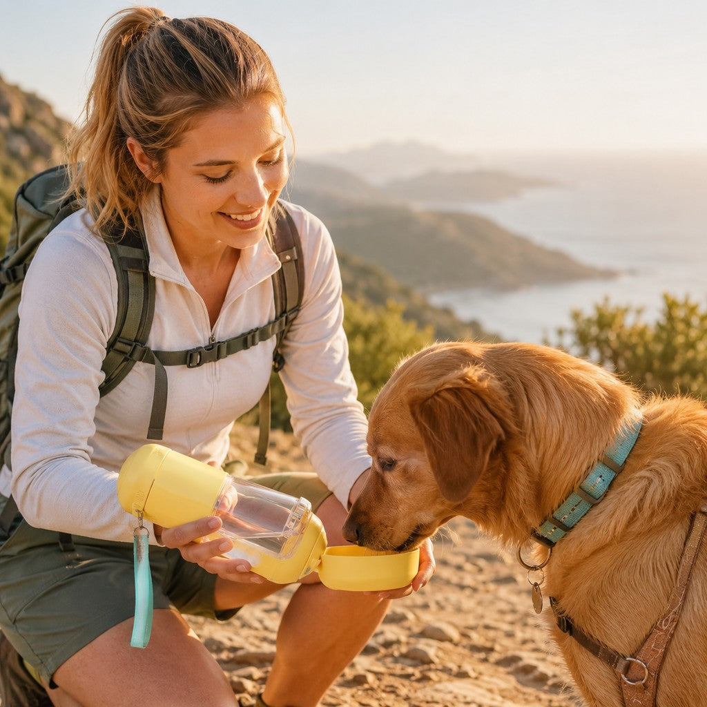 2-in-1 Dog Water Bottle & Food Container – Travel Ready