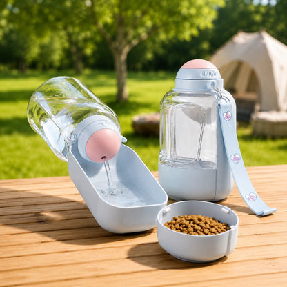 2-in-1 Dog Water Bottle & Food Container – Travel Ready