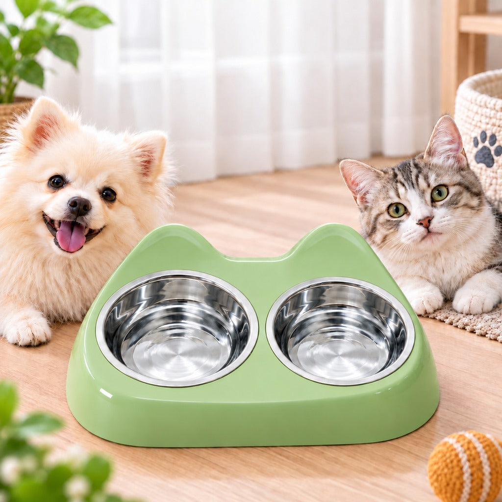 2-in-1 Cat Ear Bowl – Slow Feeder or Double Bowl