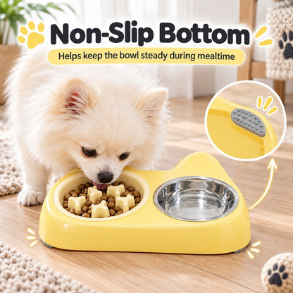 2-in-1 Cat Ear Bowl – Slow Feeder or Double Bowl