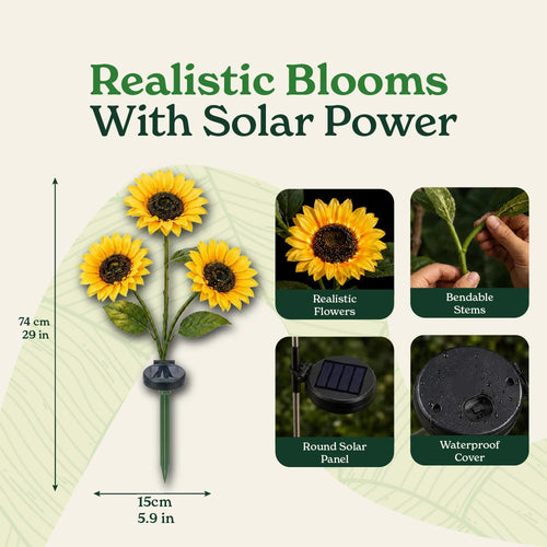 Solar Sunflower Rose Lamp