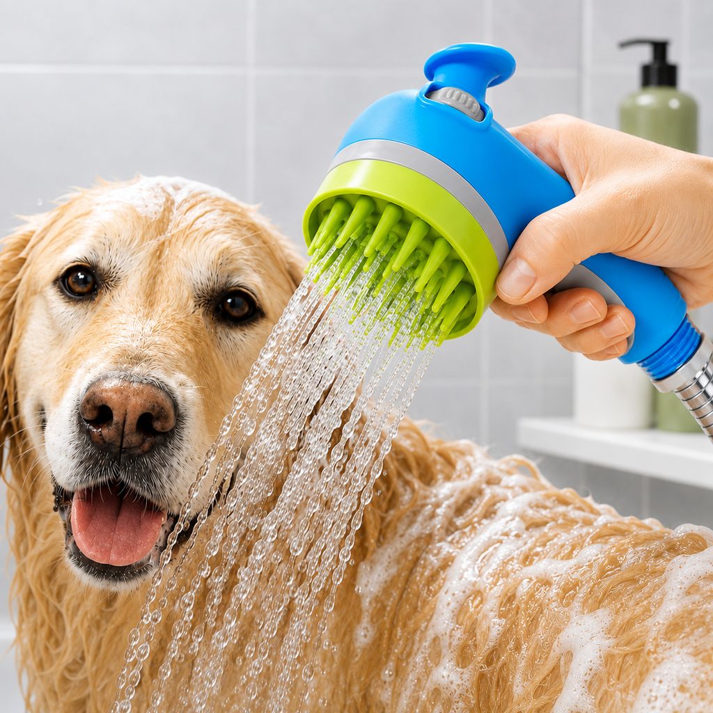 3-in-1 Pet Bathing Sprayer Brush – Easier Washing