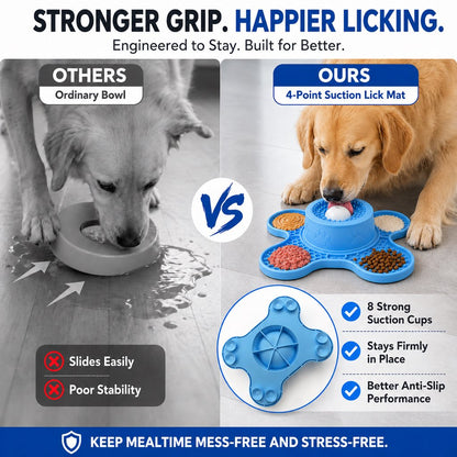 3-in-1 Dog Lick Mat & Slow Feeder – Keeps Pets Busy