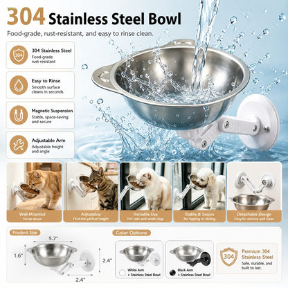 No-Drill Wall-Mounted Pet Bowl – Cleaner Floors