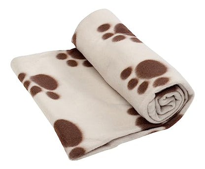 Petface Soft Cosy Fleece Comforter Paw Prints Blanket for Dogs, 100 x 70 cm