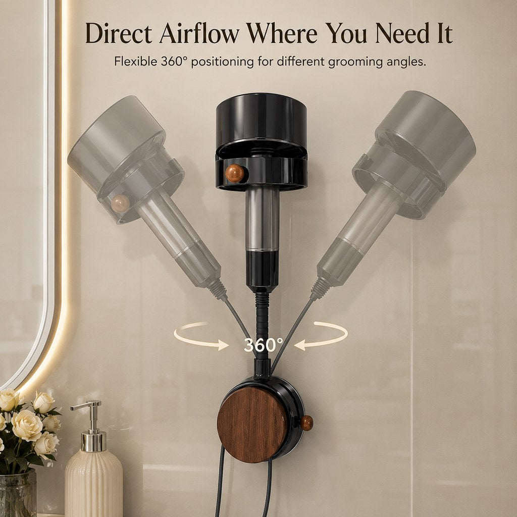 Hands-Free Pet Hair Dryer Holder – 360° Flexible Arm