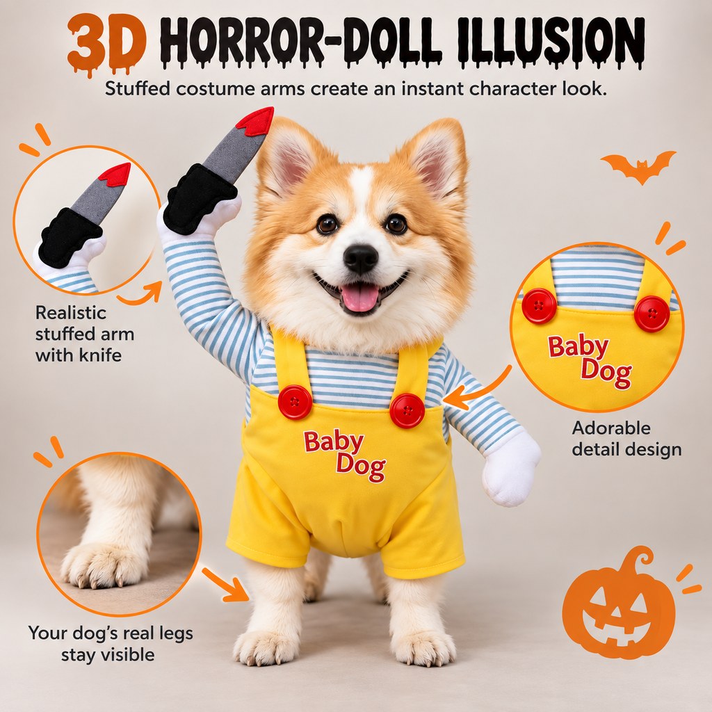 Horror Doll Dog Costume – Instant Spooky Look