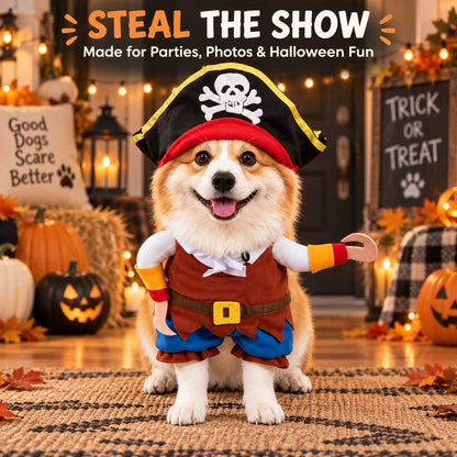 Pirate Dog Costume – Hat & Hook Arms