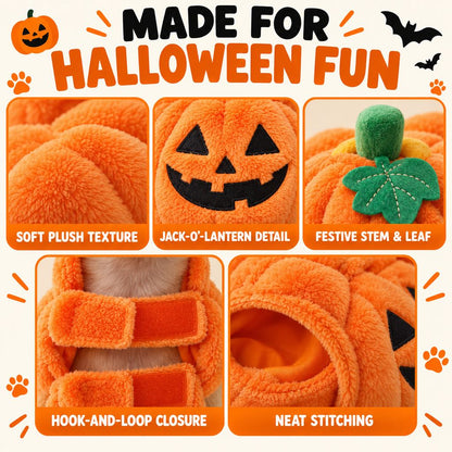3D Pumpkin Dog Costume – Plush Jack-O'-Lantern